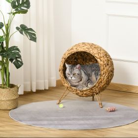 20.5" Weaved Cat Bed (Option: Natural Wood-540x460x590 mm)