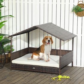 Outdoor Dog Bed with Canopy (Option: Cream White-1020x200x845 mm)